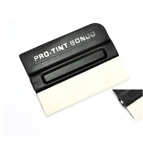 Car film scraper tool with ABS plastic handle and a choice of deerskin or wool scraping surface