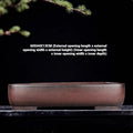 Handmade rectangular antique purple clay flower pot measuring 60x44x13cm