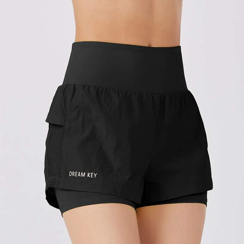 Women's cotton blend quick-drying sports shorts in loose casual fit showing colour options