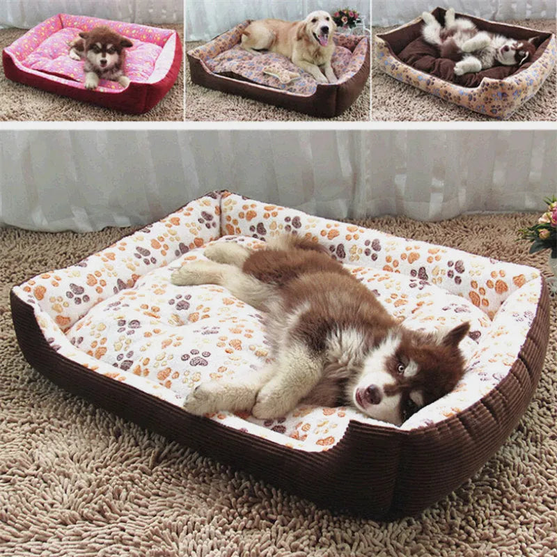 Plush dog bed with bolster sides in beige colour for small dogs