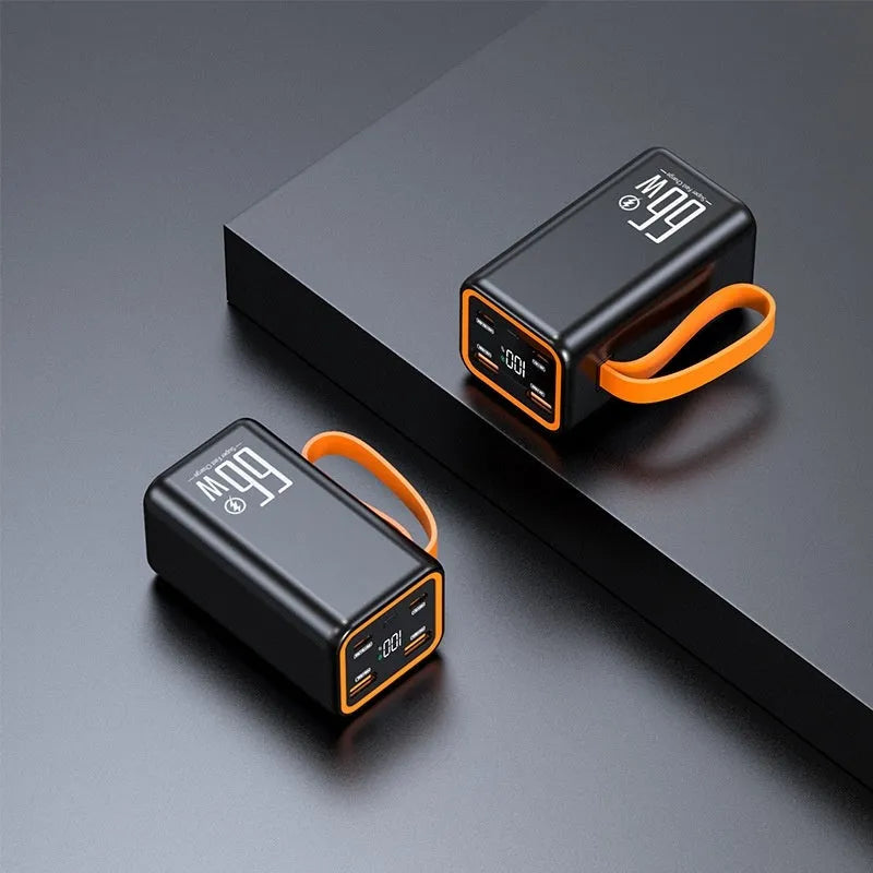 Black and white 20000mAh fast charge power bank with creative design