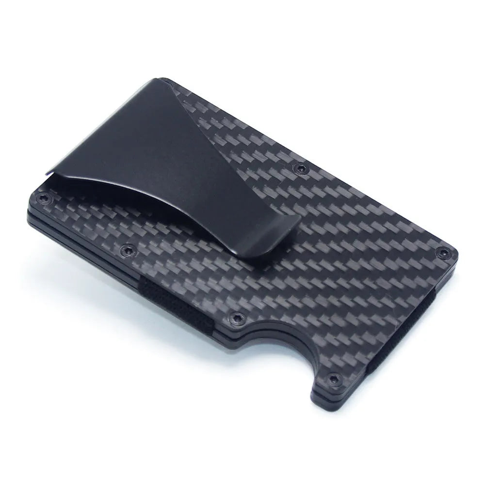 CH6600 carbon fibre and aluminium card holder with geometric design in various colours