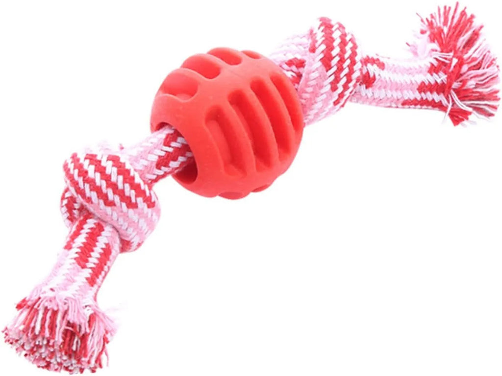 Blue dog dental chew toy with integrated rope elements for teeth cleaning