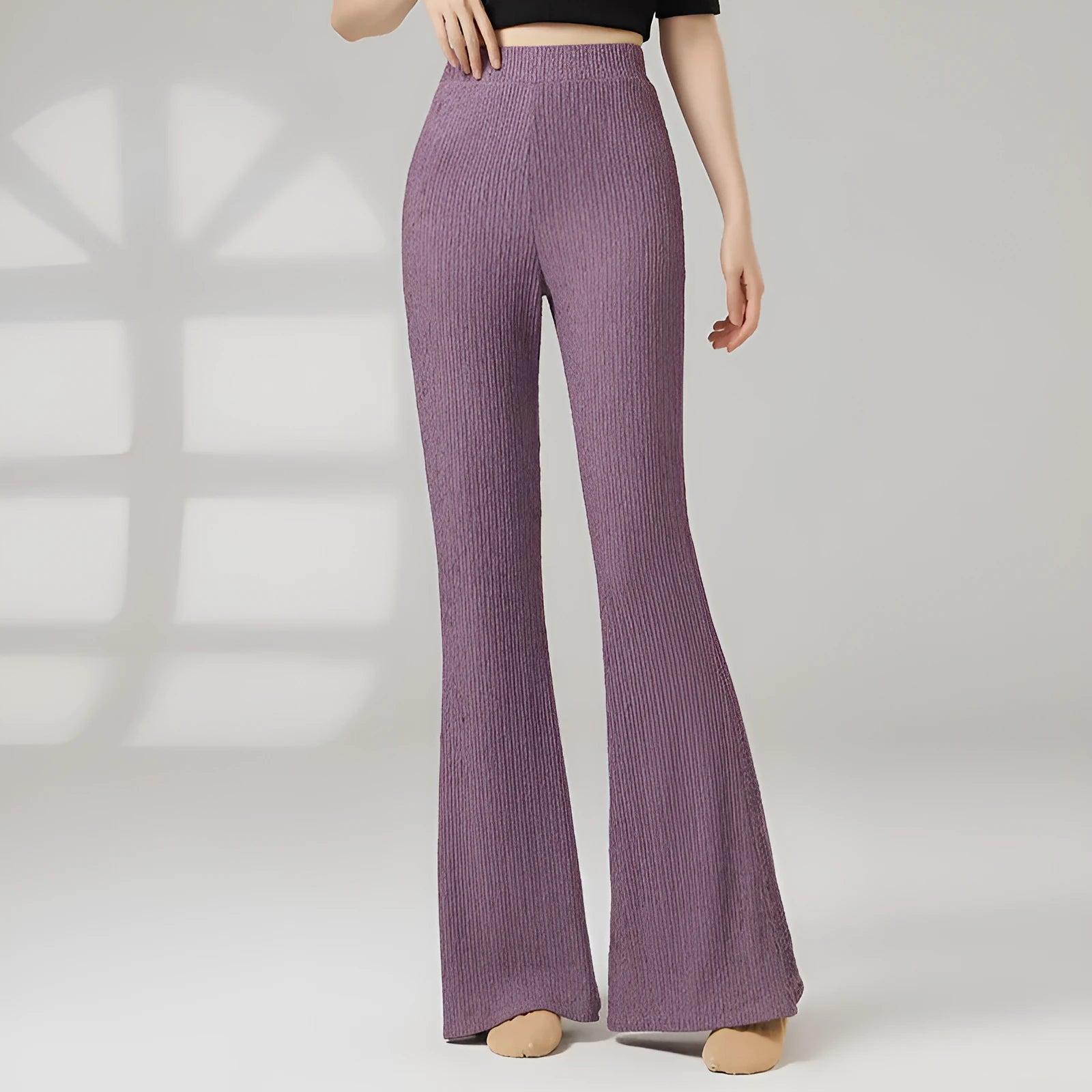 Adult woman's solid colour dance practice pants for classical and sports dance training.