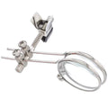 Reading glasses mirror clip attachment with double metal clips and glass auxiliary lenses.