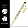 Black waterproof needle drawing pen with plastic shell measuring 133mm for sketching and writing