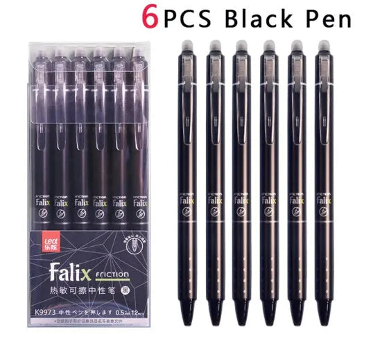 Hot erasable push gel pen 0.5mm with plastic shell and stainless steel nib