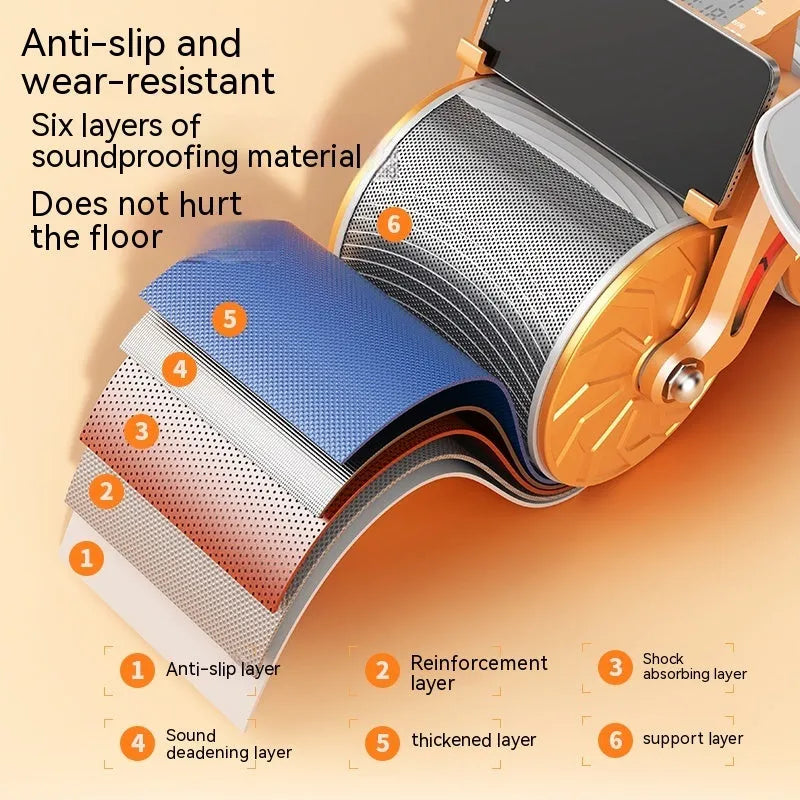 Automatic rebound abdominal wheel with 10cm wide ABS PVC construction beside lock edge NBR yoga mat