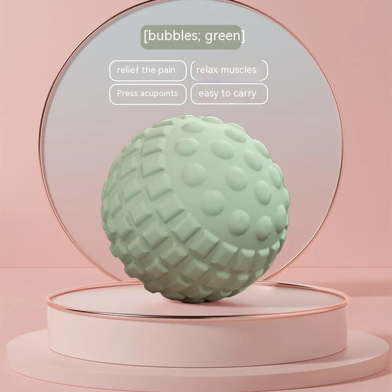 A 6cm diameter blue TPR foot massage ball on a plain background.