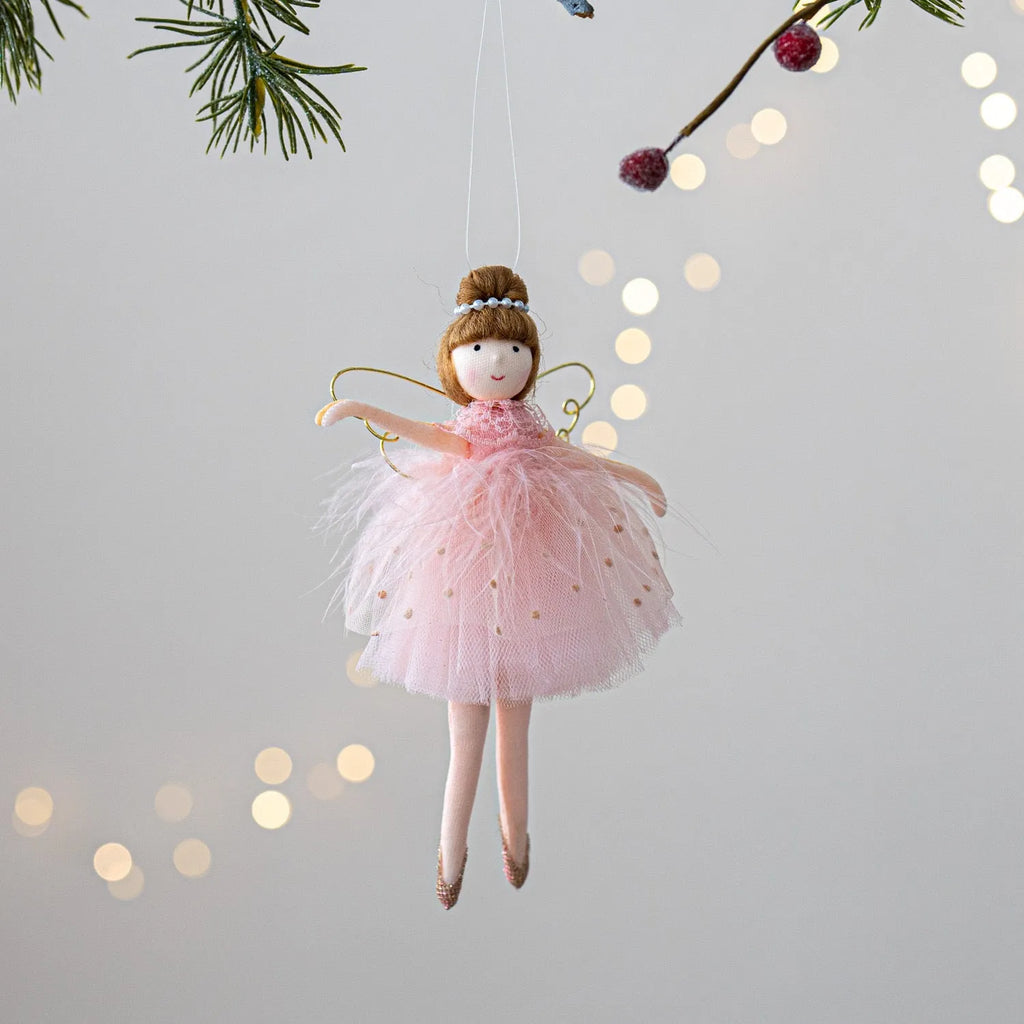 Pink and white cloth ballet angel plush doll pendant with modern simple style