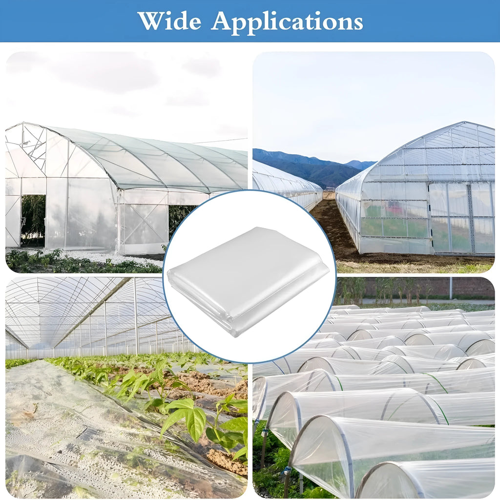 Plastic greenhouse film roll for vegetable cold protection measuring 4x8 metres