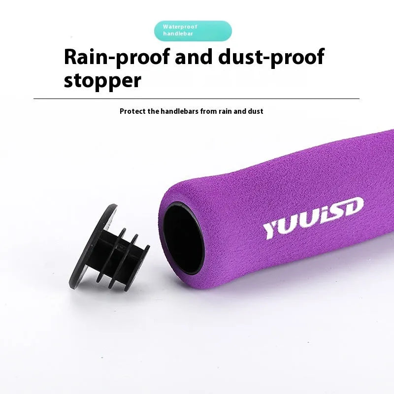 Ultra-light 41g sponge mountain bike handlebar grip covers in black, purple and biange colours