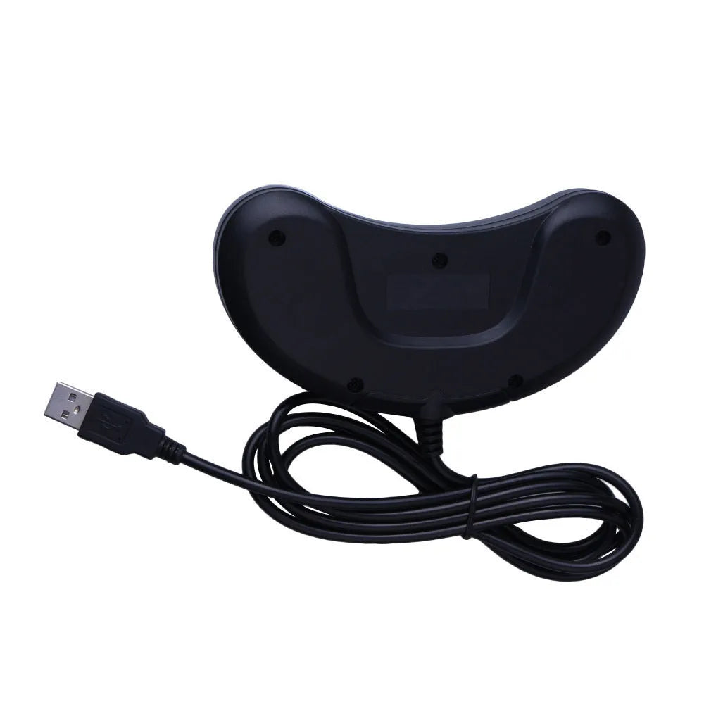 Black Sega USB PC gaming controller with 1.8 metre cable showing dimensions and custom logo option