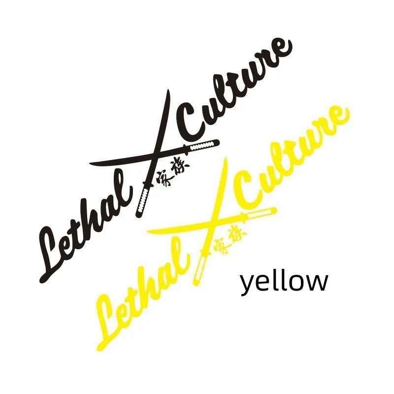 Car rear window family sticker with custom text in yellow or white colour options
