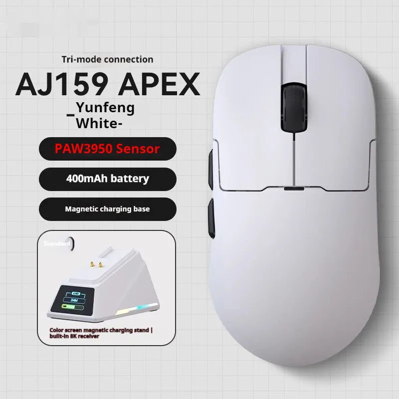 AJ159 three-mode gaming mouse in various colours with compact ergonomic design