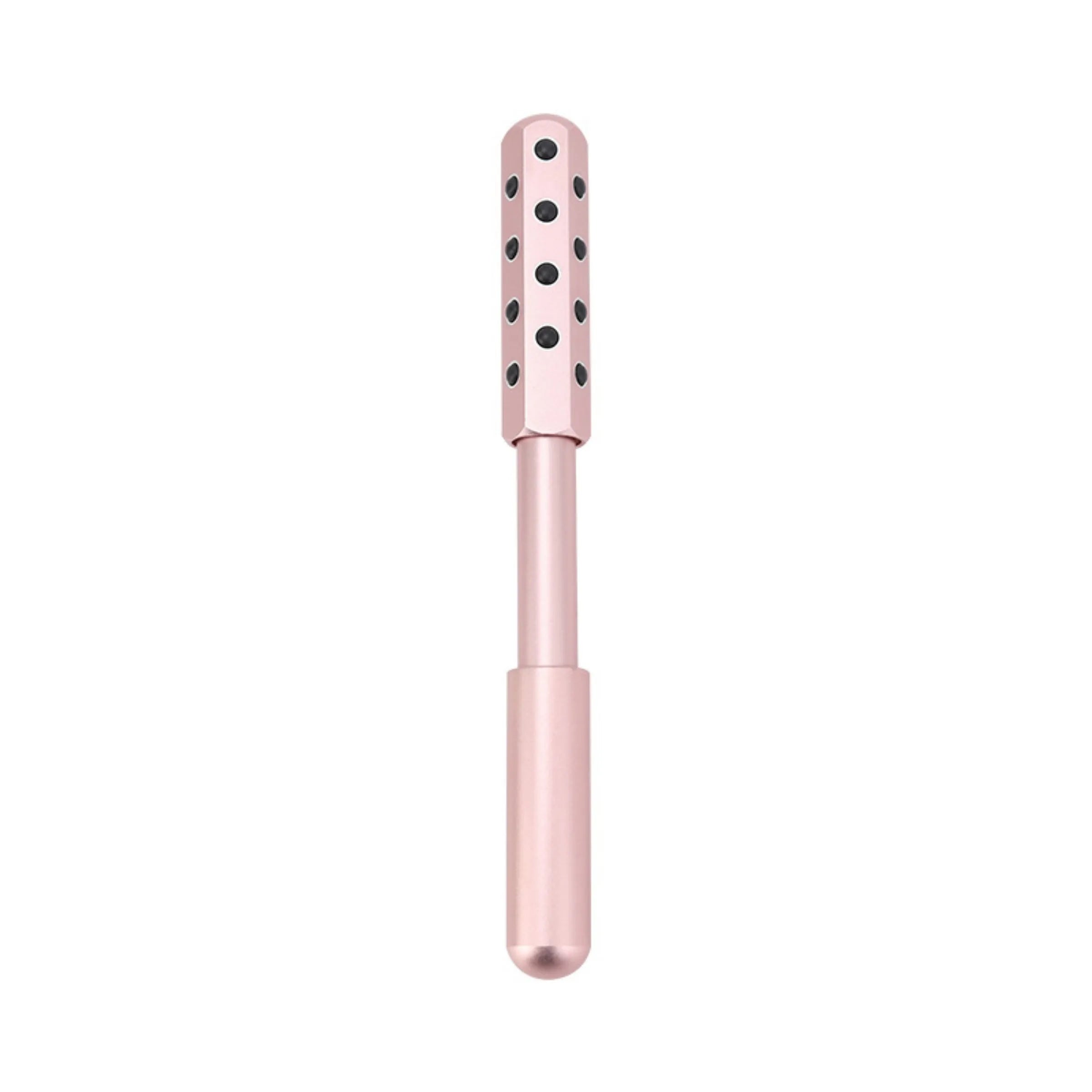 Germanium particles roller massage instrument with purple stainless steel handle for facial care