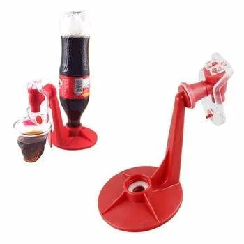 Red plastic Magic Tap soda drink dispenser for 2-litre bottles