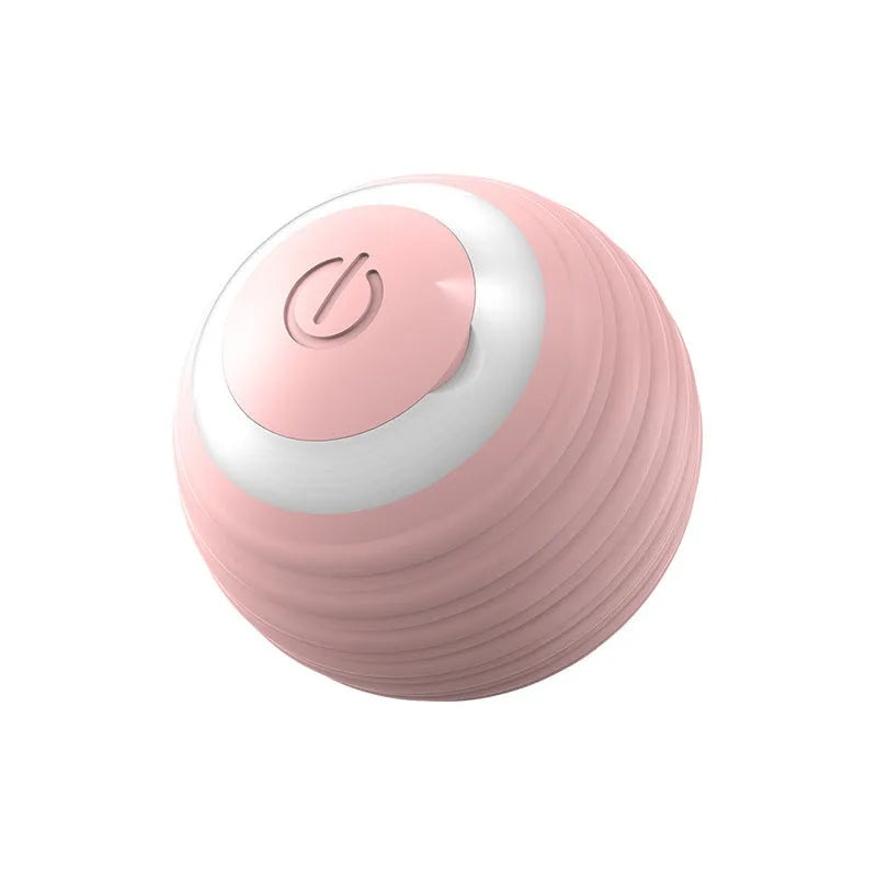 Blue automatic moving cat toy ball with silicone texture on floor