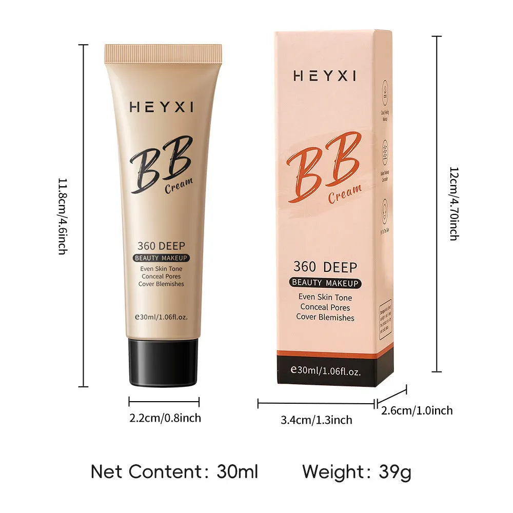 Waterproof BB cream foundation product in four colour shade options for sweat-resistant coverage