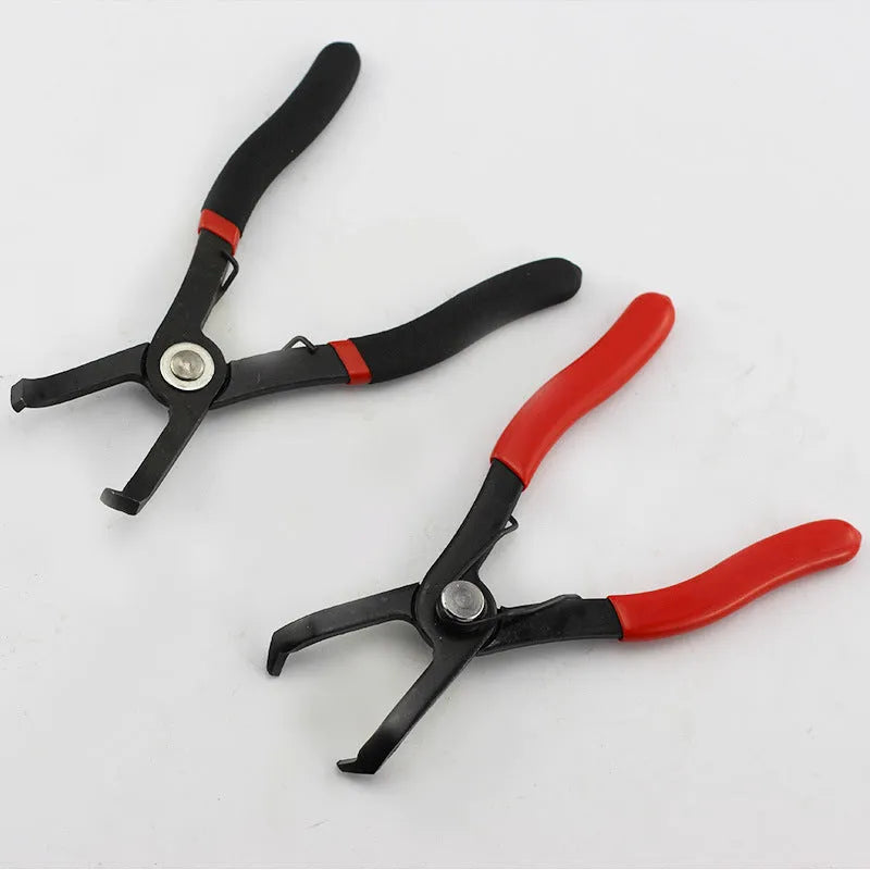 Red interior round nail removal pliers with PVC handles for door panel wire buckle removal