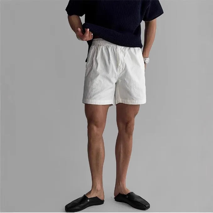Cotton loose fit sports shorts in black, white or khaki colour for summer athletic activities