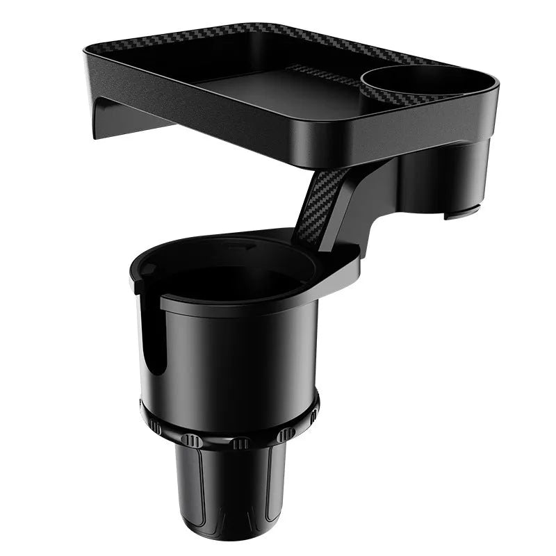 Black ABS plastic car dinner tray holder rotating in vehicle cup holder