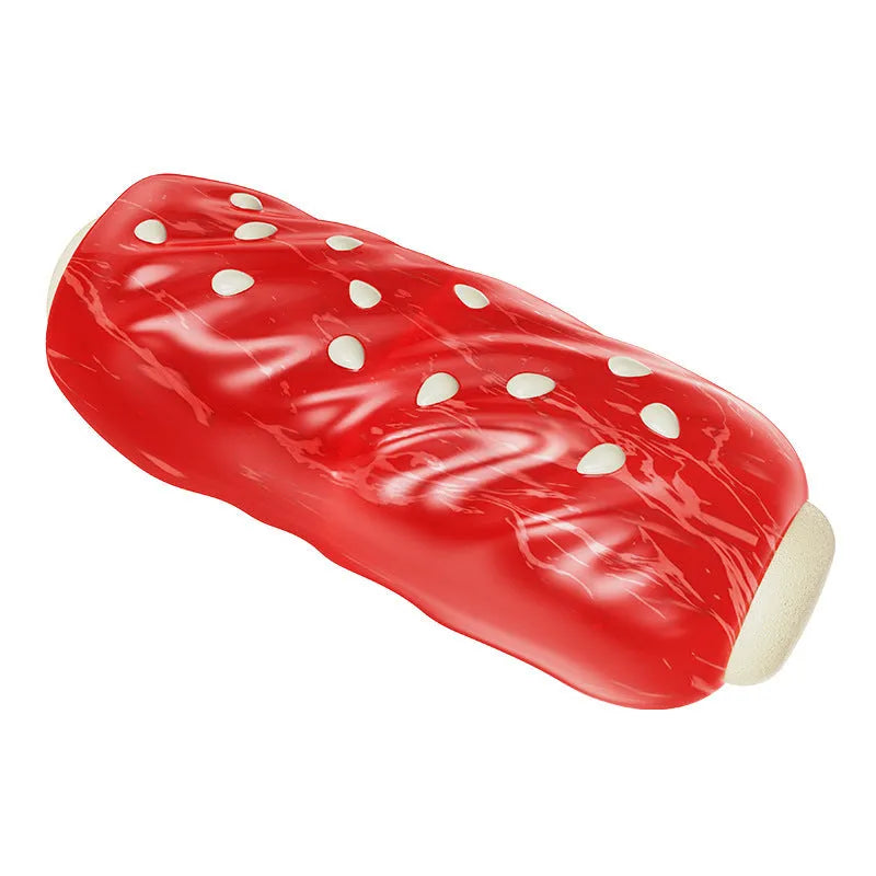 Primary colour plastic glue toothbrush shaped dog chew toy with molar rod texture and snack compartment