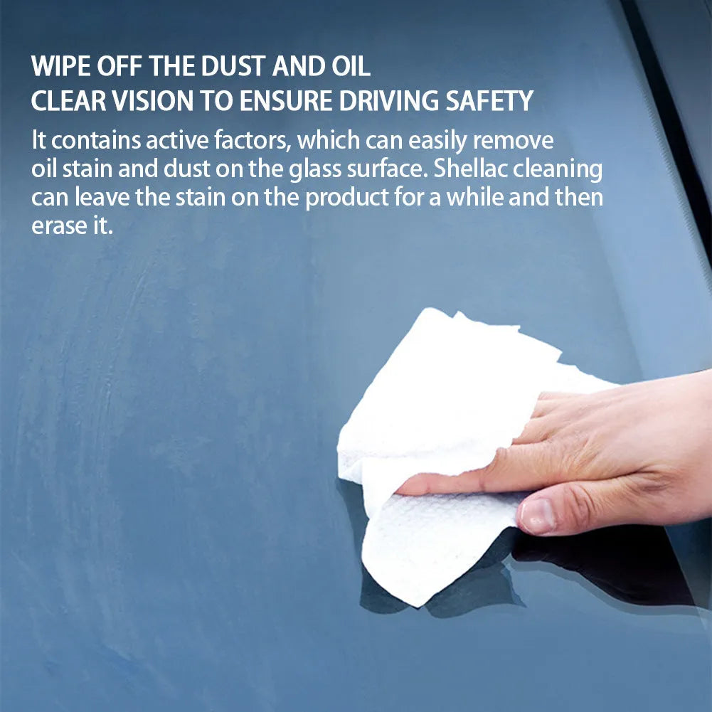 Tube of glass oil film remover cleaning cream in 50ml, 100ml, or 200ml size for car and home windows.