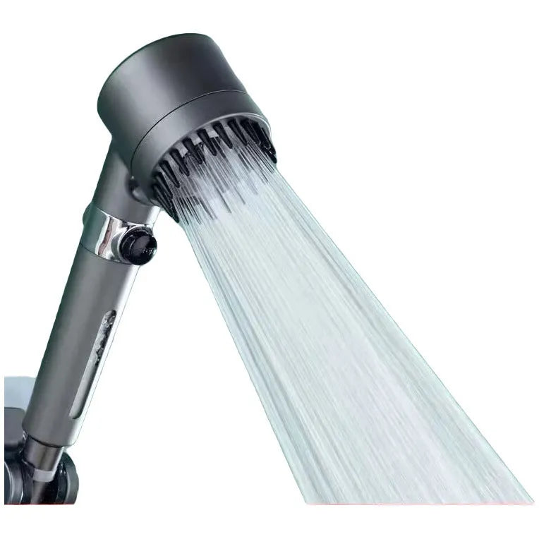 Portable handheld shower head with three spray modes in modern simplicity design