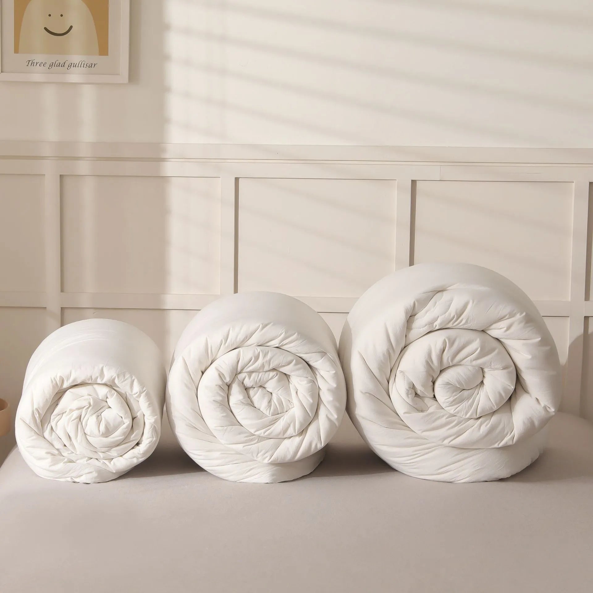Soybean fibre quilt in pure cotton fabric with seasonal weight options