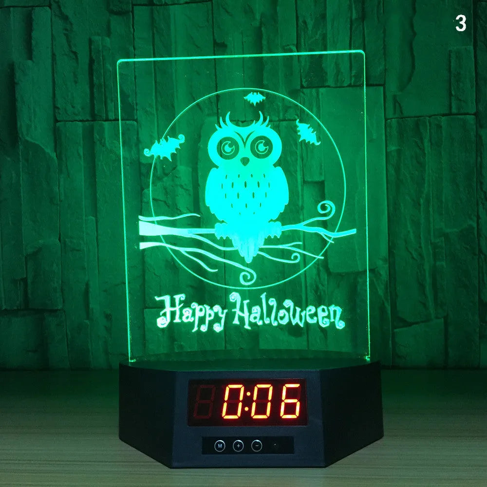 Blue dolphin 3D LED night light on a table with remote control