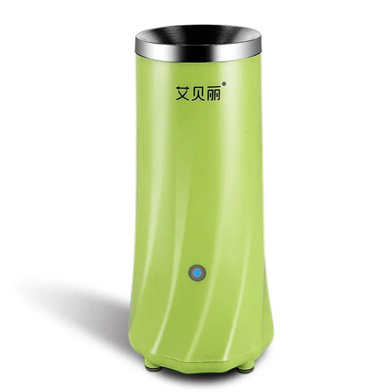 Beige automatic mini breakfast machine on kitchen countertop