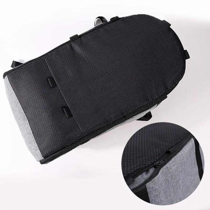 Outdoor cloth dog kennel with sponge padding shown in available blue, grey, red, and grey mesh colour options.
