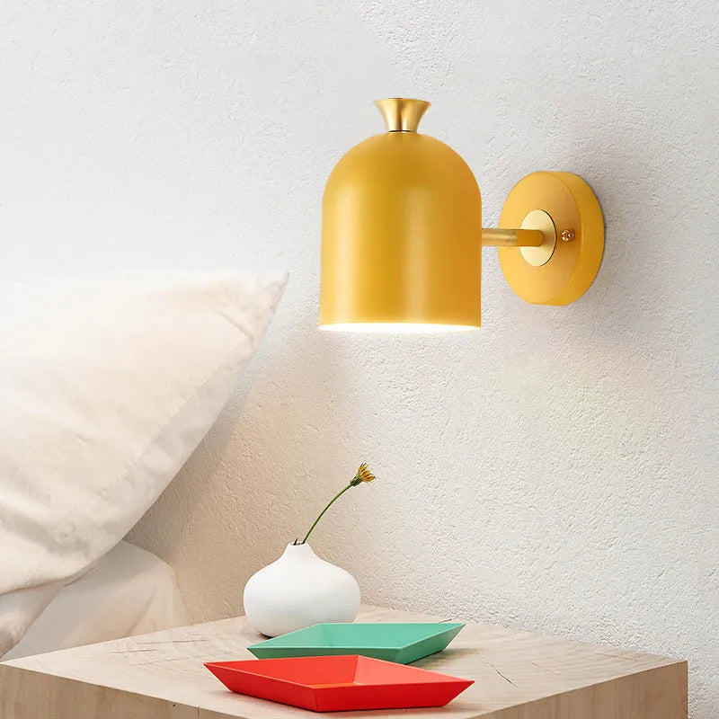 Aluminium bedside wall lamp with LED mirror front in 250mm size