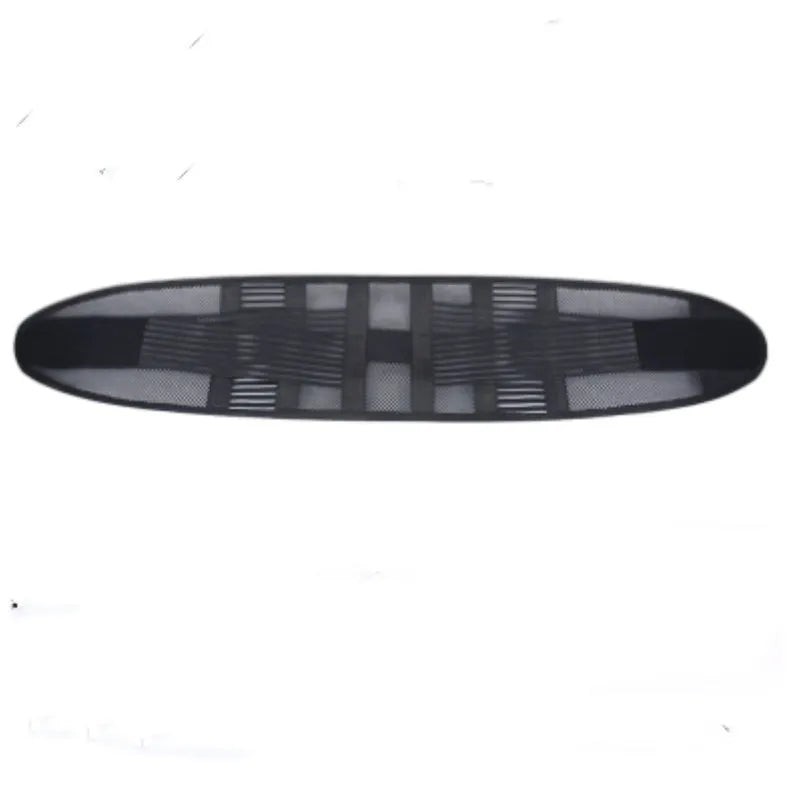 Black decompression sports waist support belt with steel plate insert shown on a model, sizes S to 2XL.