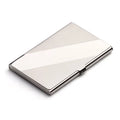 304 stainless steel business card case with geometry design measuring 92.5 × 58 × 6 mm