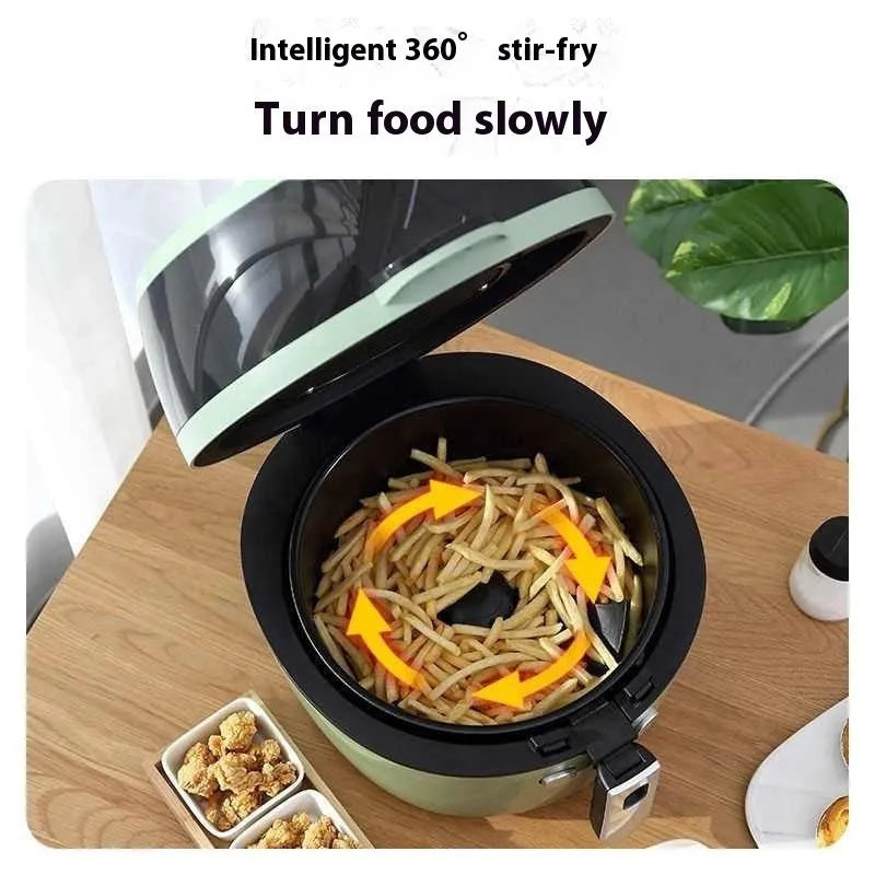 8-litre visible air fryer oven with nano-ceramic cooking basket and mechanical button controls