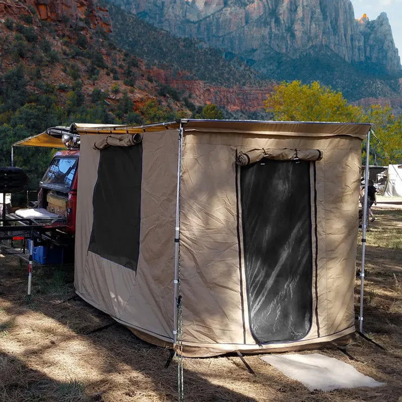 Black glue waterproof camping tent with aluminium alloy poles in multiple size configurations