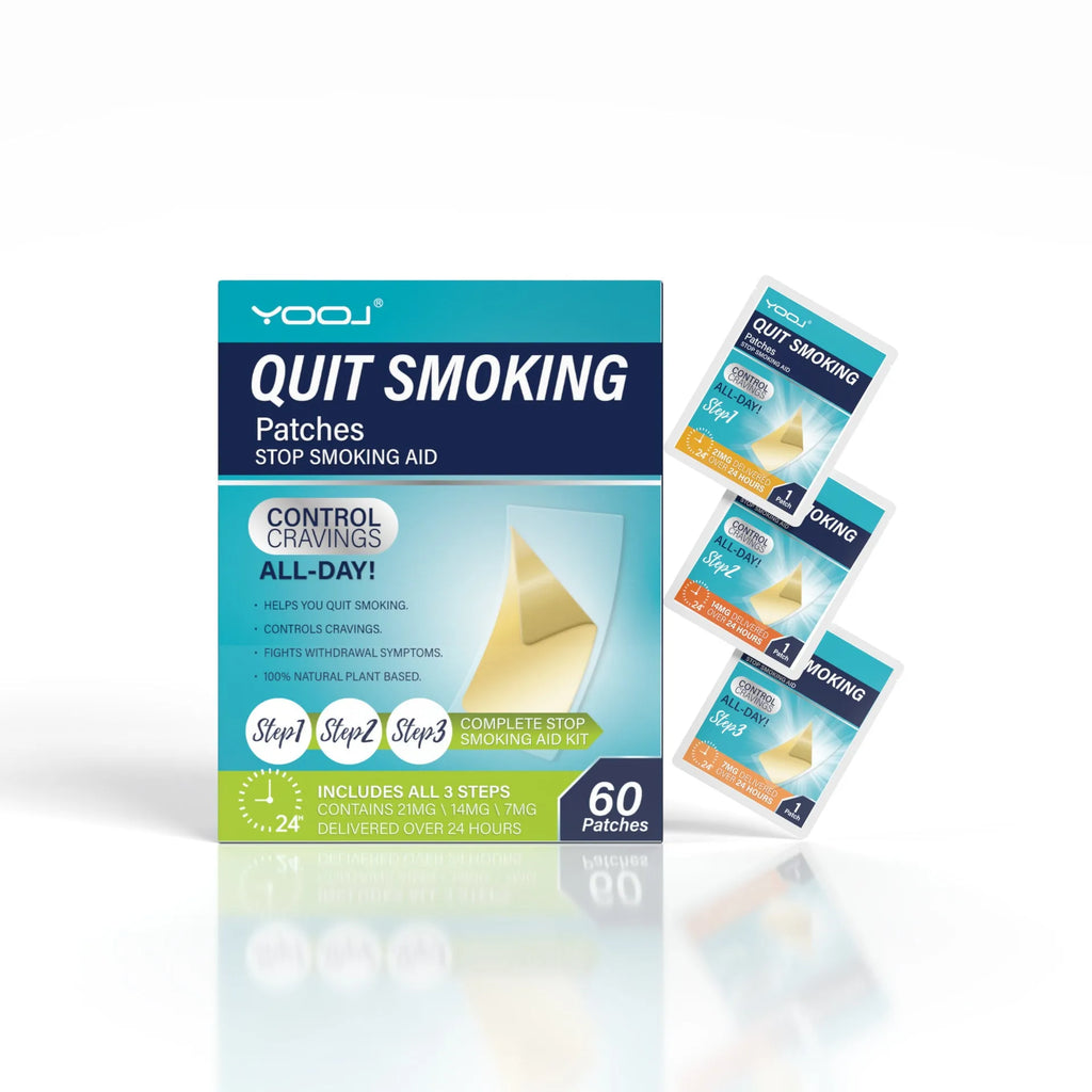Box of 30 plant extract nicotine patches for smoking cessation with transdermal delivery system