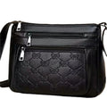 Butterfly black women's shoulder messenger bag with horizontal square shape and crossbody strap