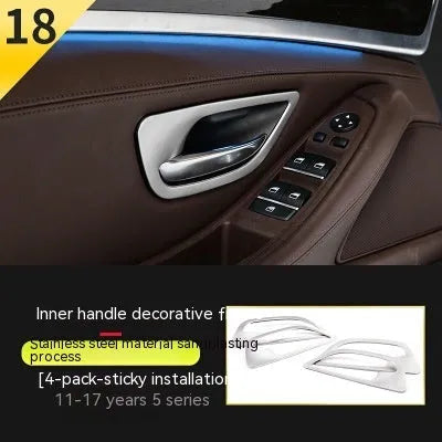 BMW 5 Series interior door handle decorative trim kit with four ABS stainless steel frames