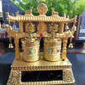 Traditional Chinese style alloy prayer wheel car decoration with electric rotary wheel