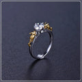 Copper crown crystal ring with black gold finish for cosplay and fashion