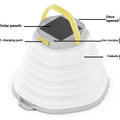 White large capacity camping lamp with single-key switch for tent lighting
