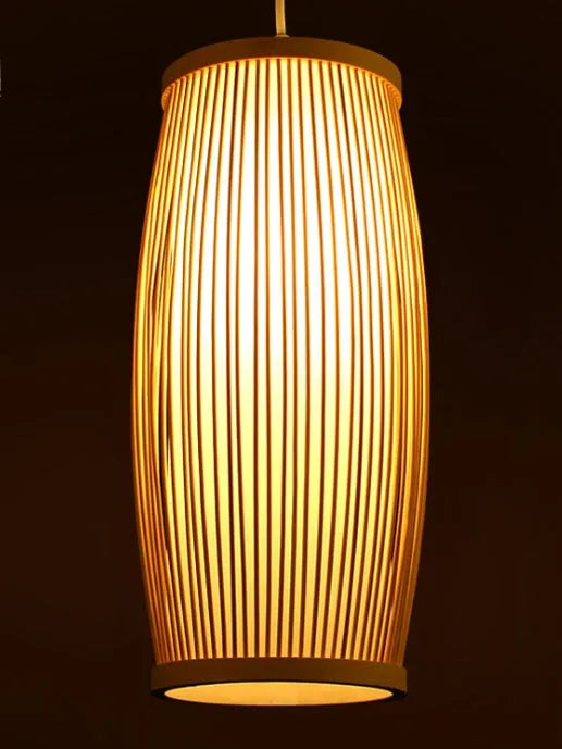 Natural bamboo plait decorative lamp with E27 holder for ambient lighting
