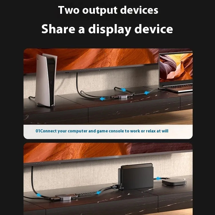 Gray alloy cable separator for HD computer audio and video two-way television conversion