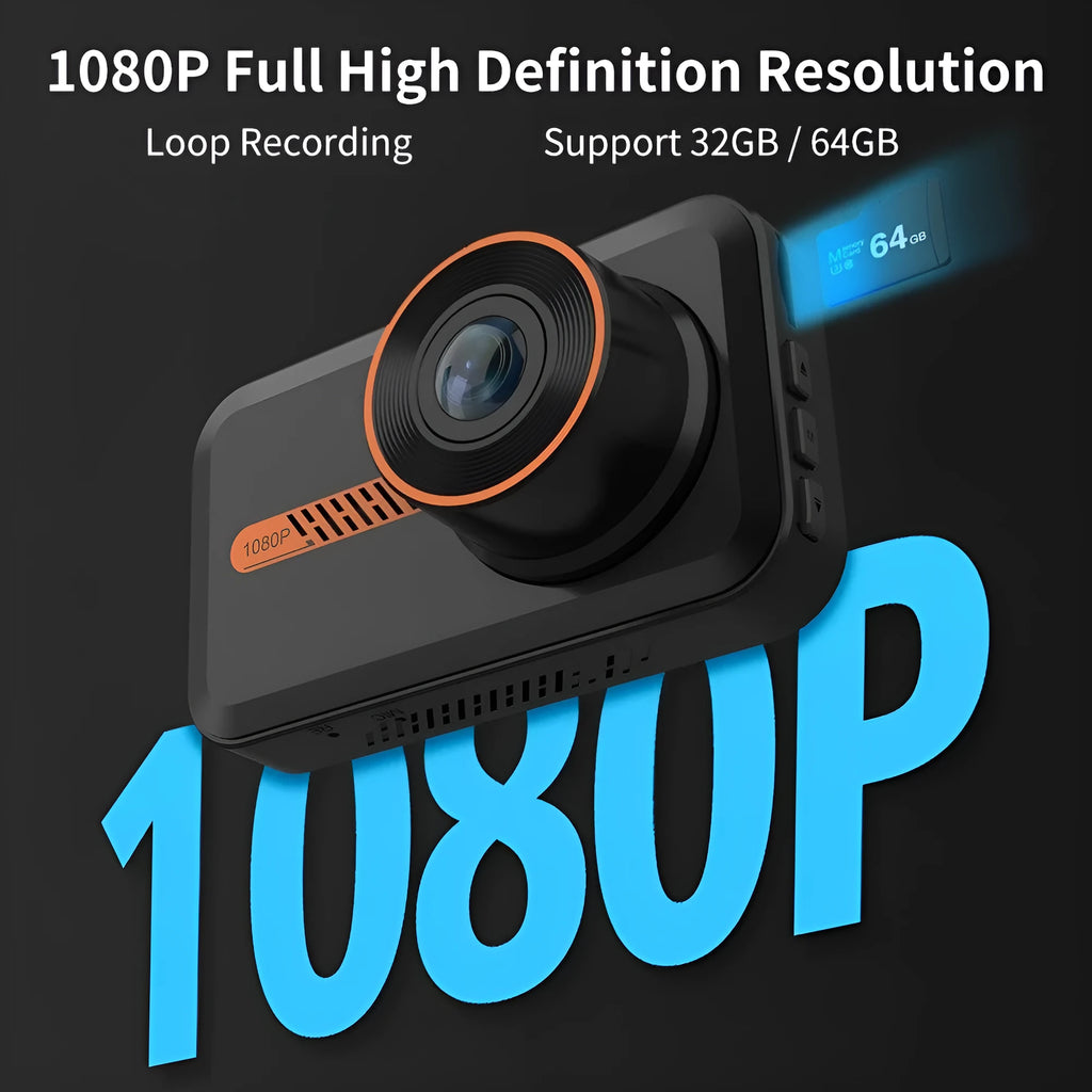 ThiEYE dual dash cam unit with 3-inch screen, rear waterproof camera, mounts, and installation accessories on a table.