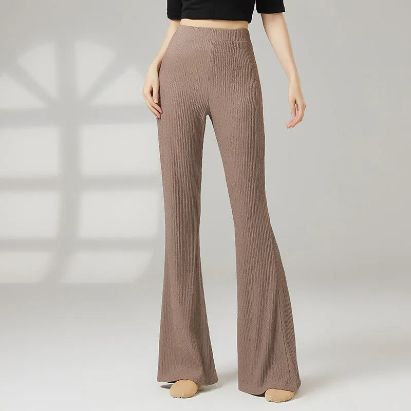 Adult woman's solid colour dance practice pants for classical and sports dance training.