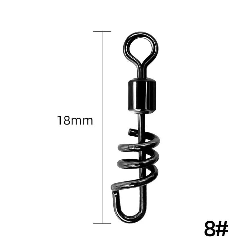 Stainless steel 8-shaped fishing swivel connector for reducing line twist