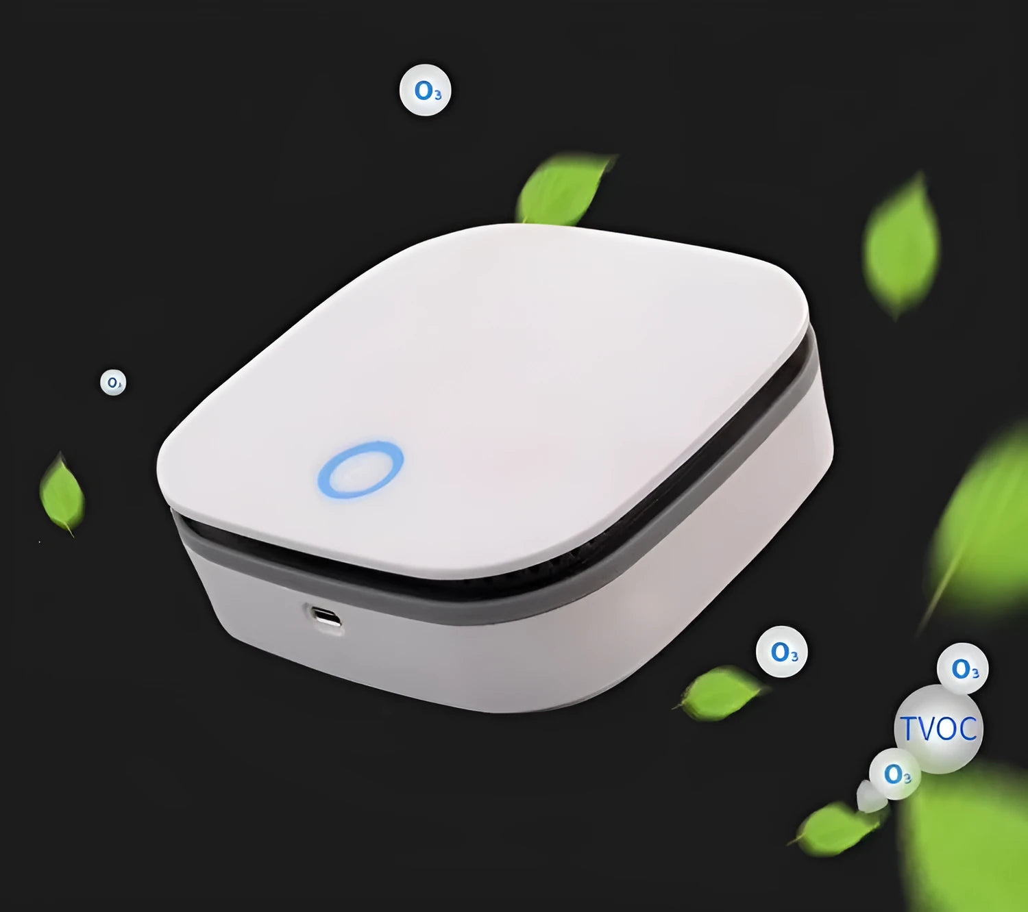 White car air purifier with USB power and negative ion technology for small spaces
